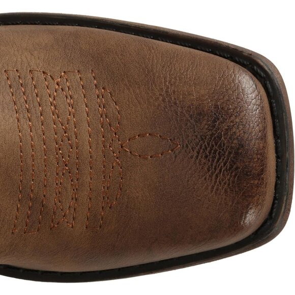 Brown Women's Wide Width Cowboy Boots Square Toe Mid Calf Western Cowgirl Boots - Picture 3 of 8